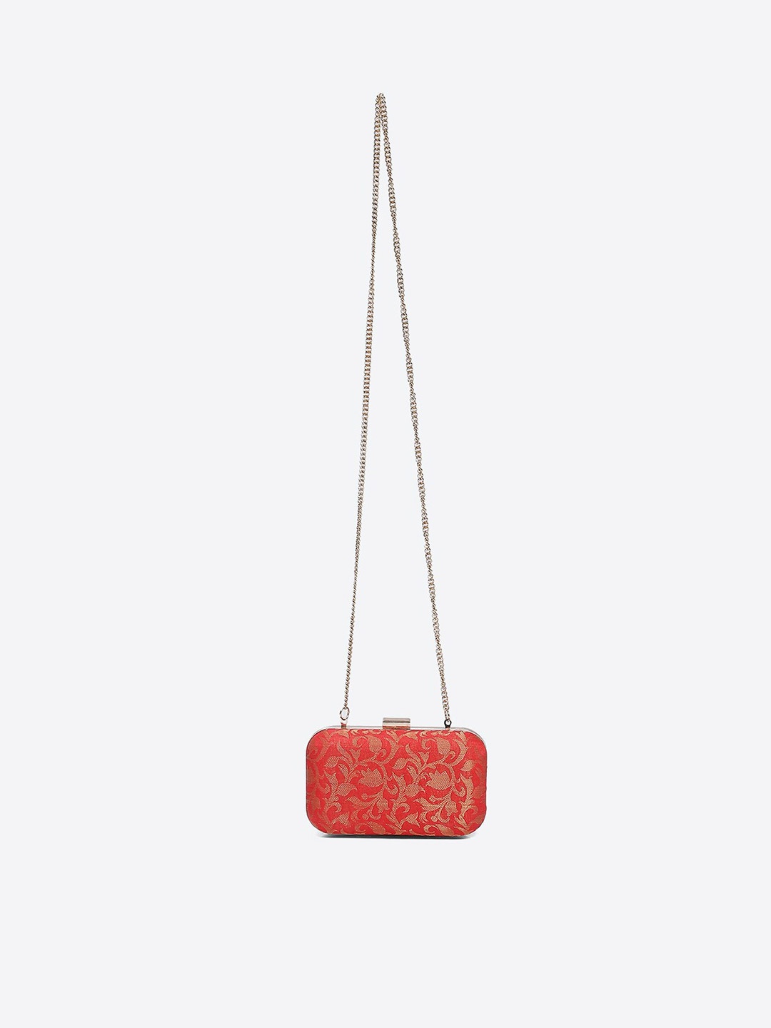 

Biba Women Textured Fabric Box Clutch, Red