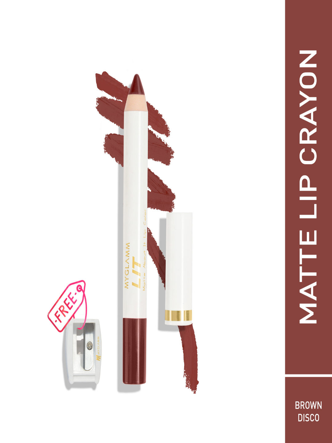 

MyGlamm LIT Matte About It Lip Color with Sharpener 2.8g - Brown Disco