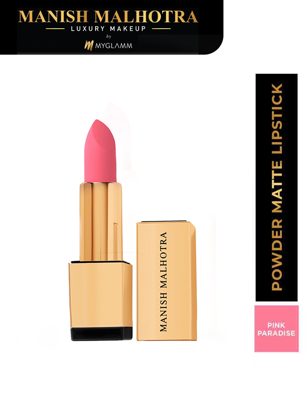 

MyGlamm Manish Malhotra Powder Matte Lipstick with Maracuja Oil 4g -Pink Paradise