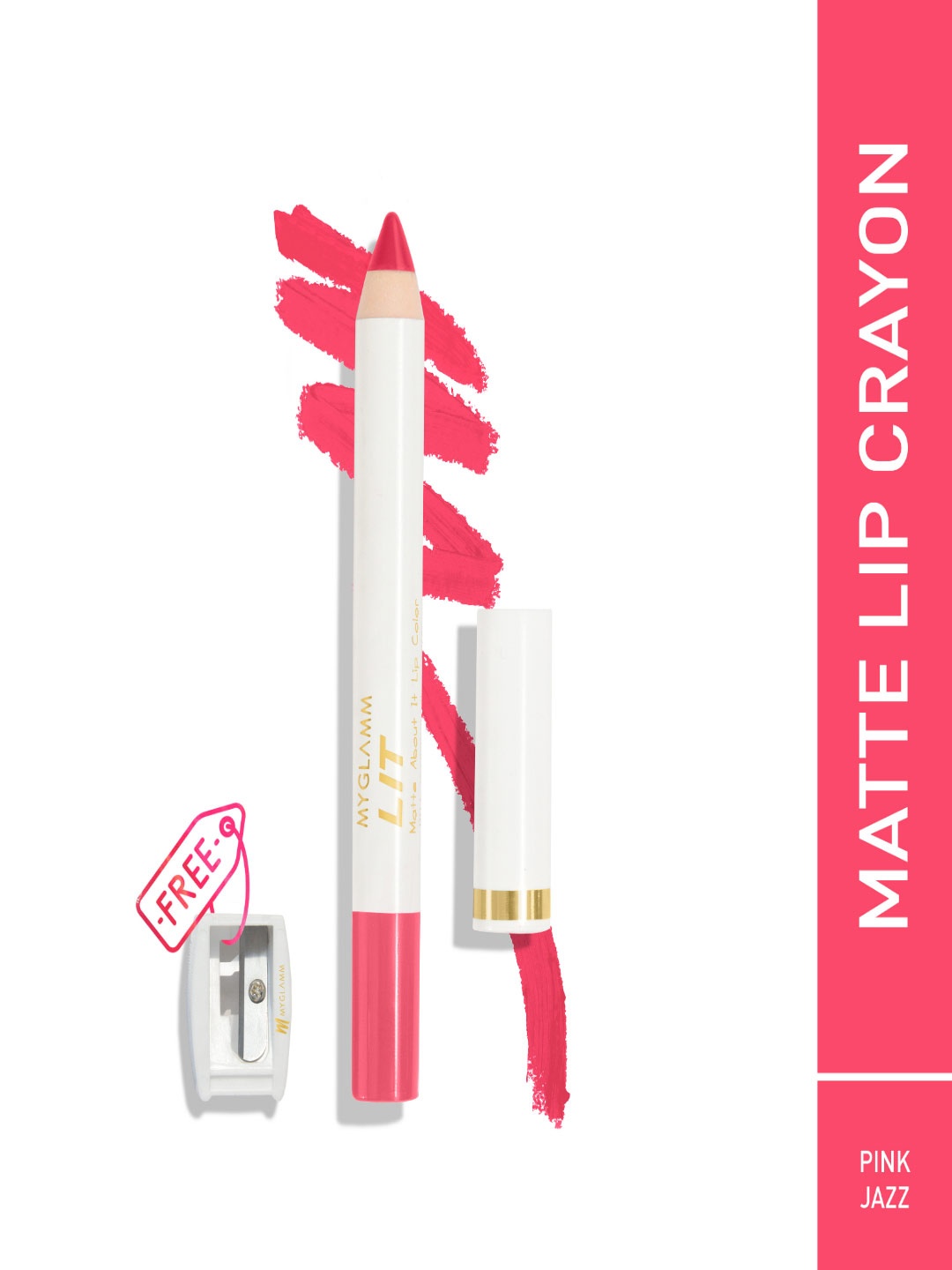 

MyGlamm LIT Matte About It Lip Color with Sharpener 2.8g - Pink Jazz