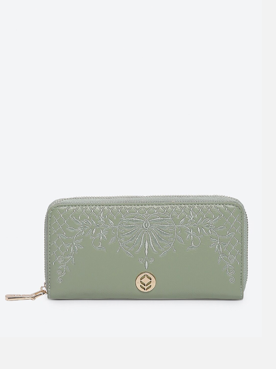 

Biba Women PU Zip Around Wallet, Green