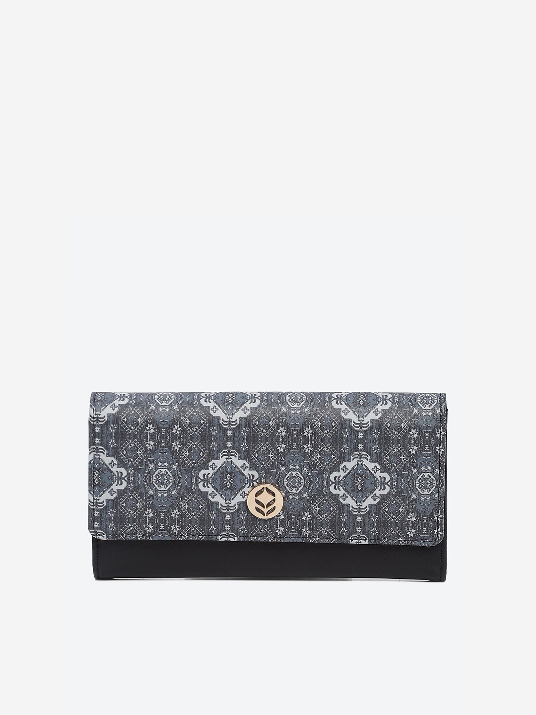 

Biba Women Abstract Printed PU Envelope, Black
