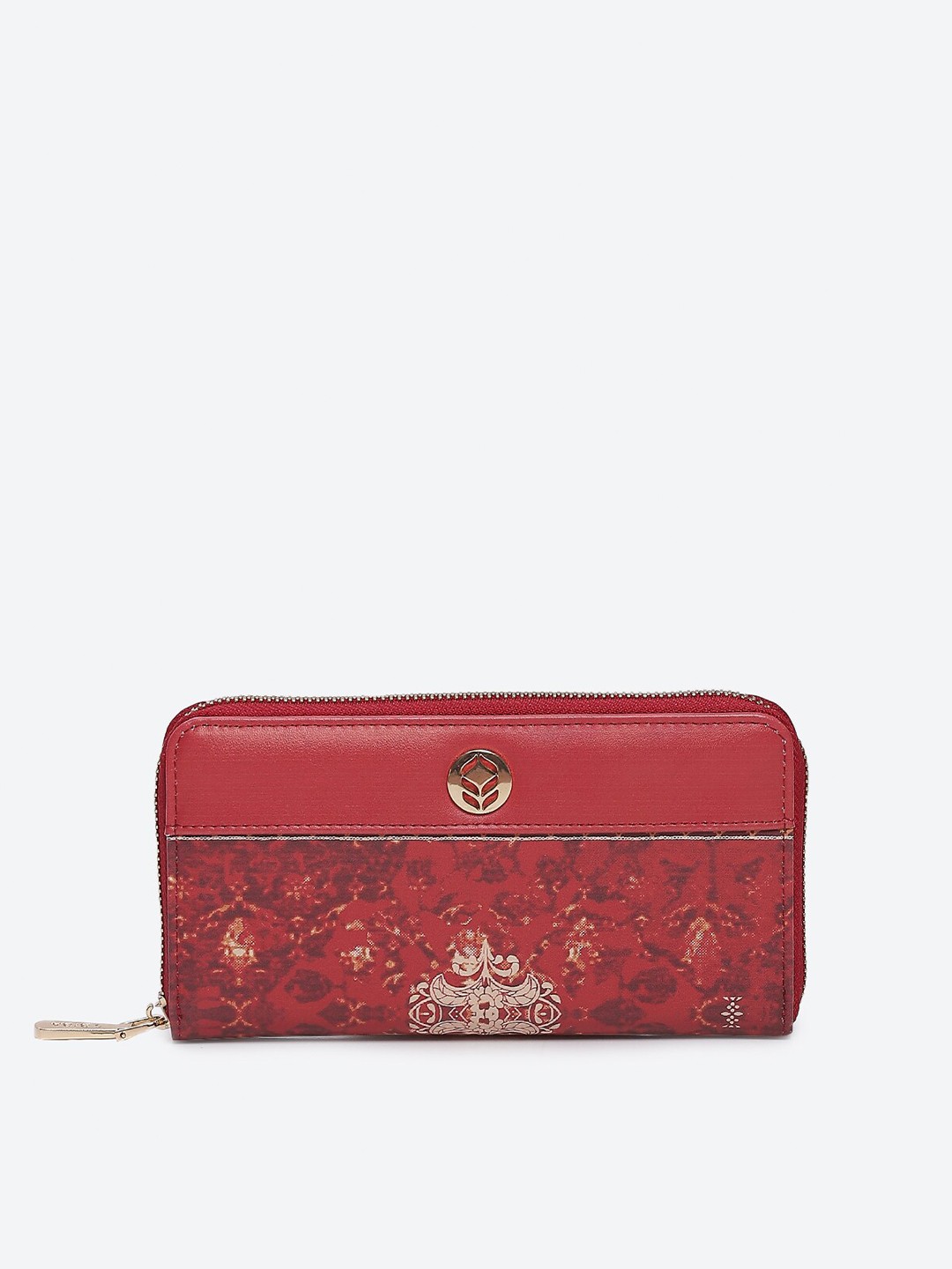 

Biba Women Floral Printed Zip Around Wallet, Red