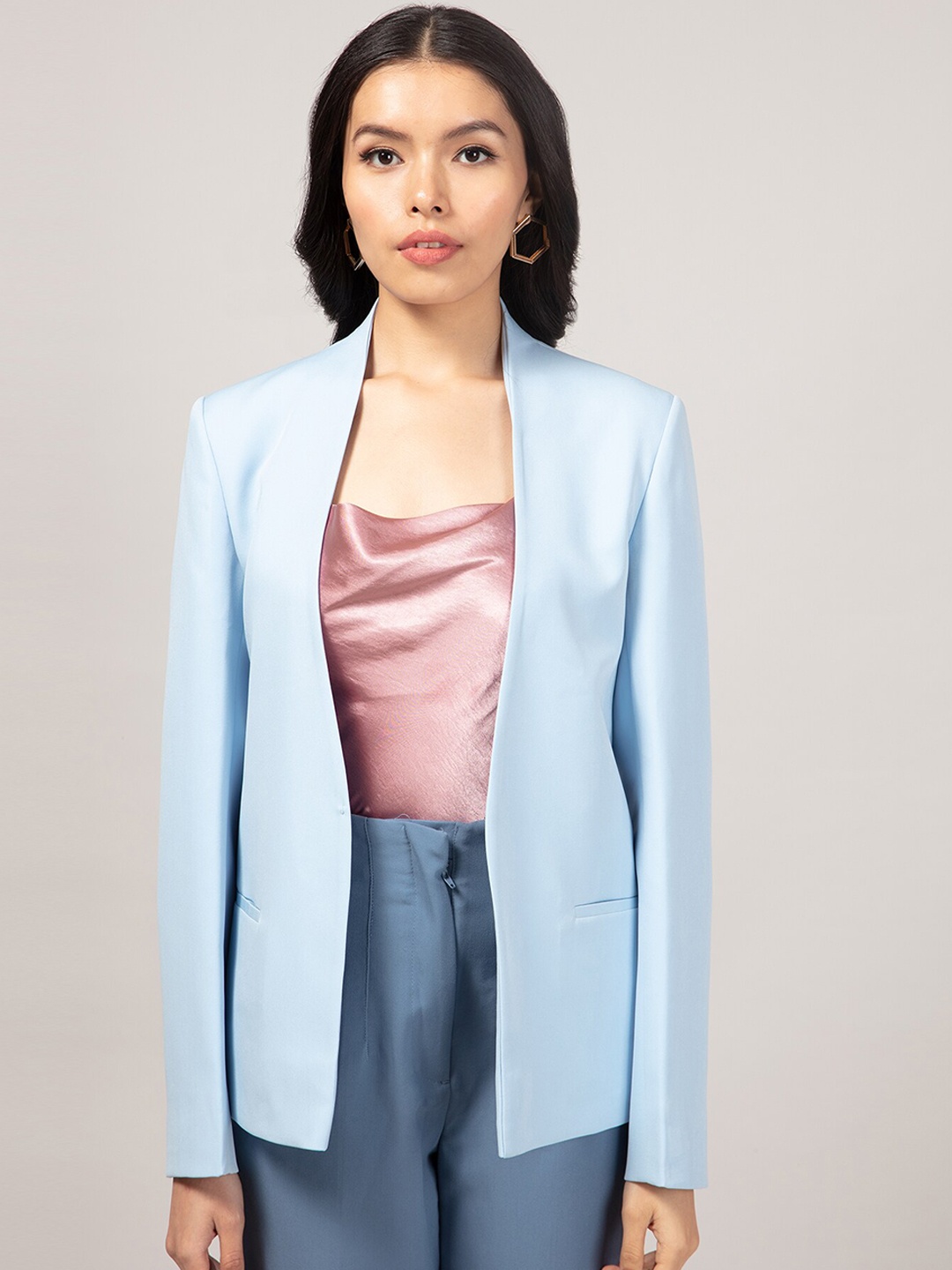 

20Dresses Women Solid Front Open Formal Blazers, Blue