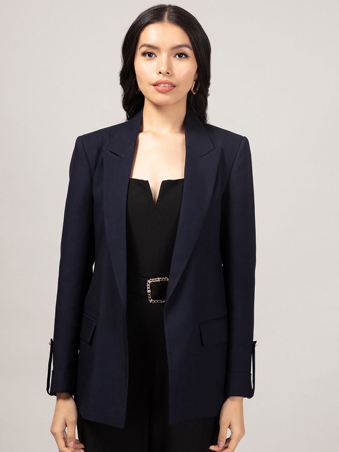 

20Dresses Women Solid Slim-Fit Blazer, Navy blue