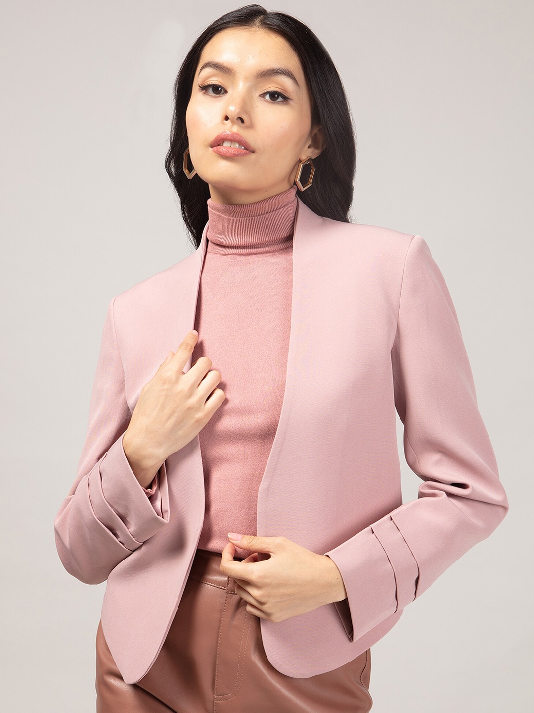 

20Dresses Women Solid Front Open Crop Formal Blazers, Pink