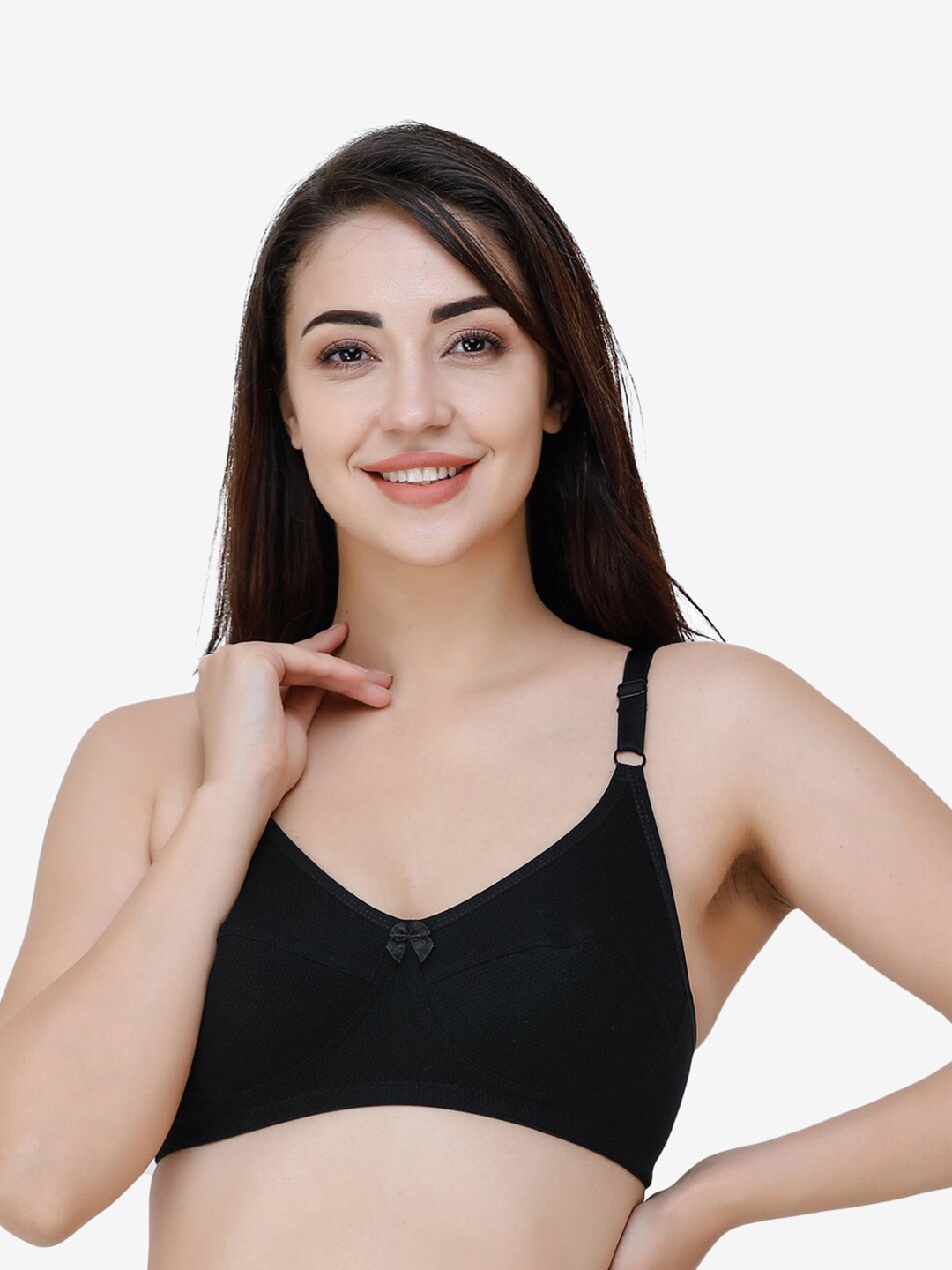 

College Girl Non Padded Everyday Cut and Sew Bra CG-Tanya-Black
