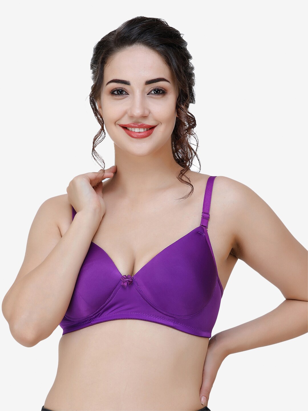 

College Girl Heavily Padded Seamless T-shirt Bra CG-Hellopad-212, Purple