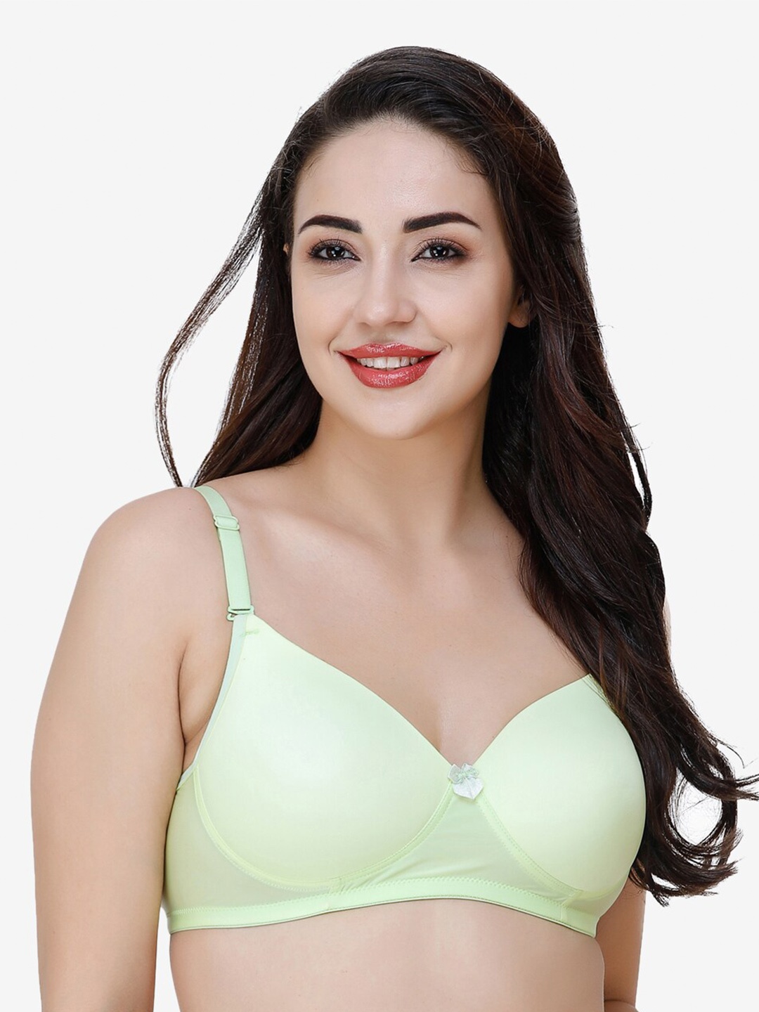 

College Girl Bra Cotton Heavily Padded T-shirt Bra, Green