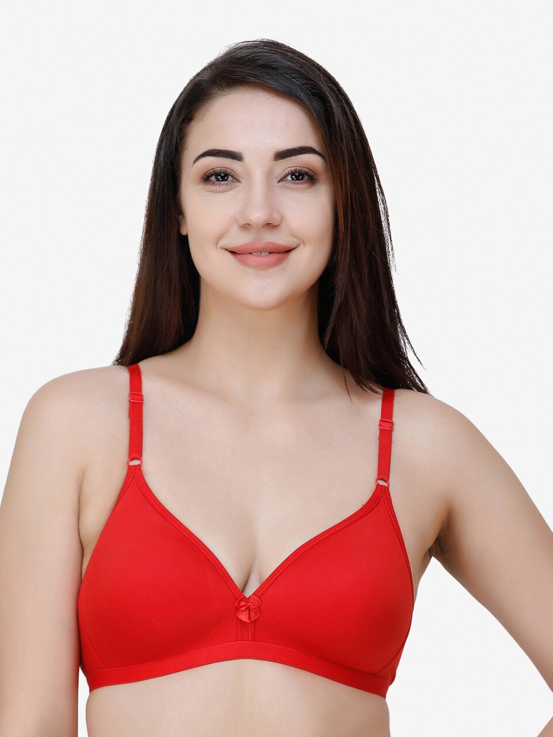 

College Girl Solid Non Padded T-shirt Bra, Red