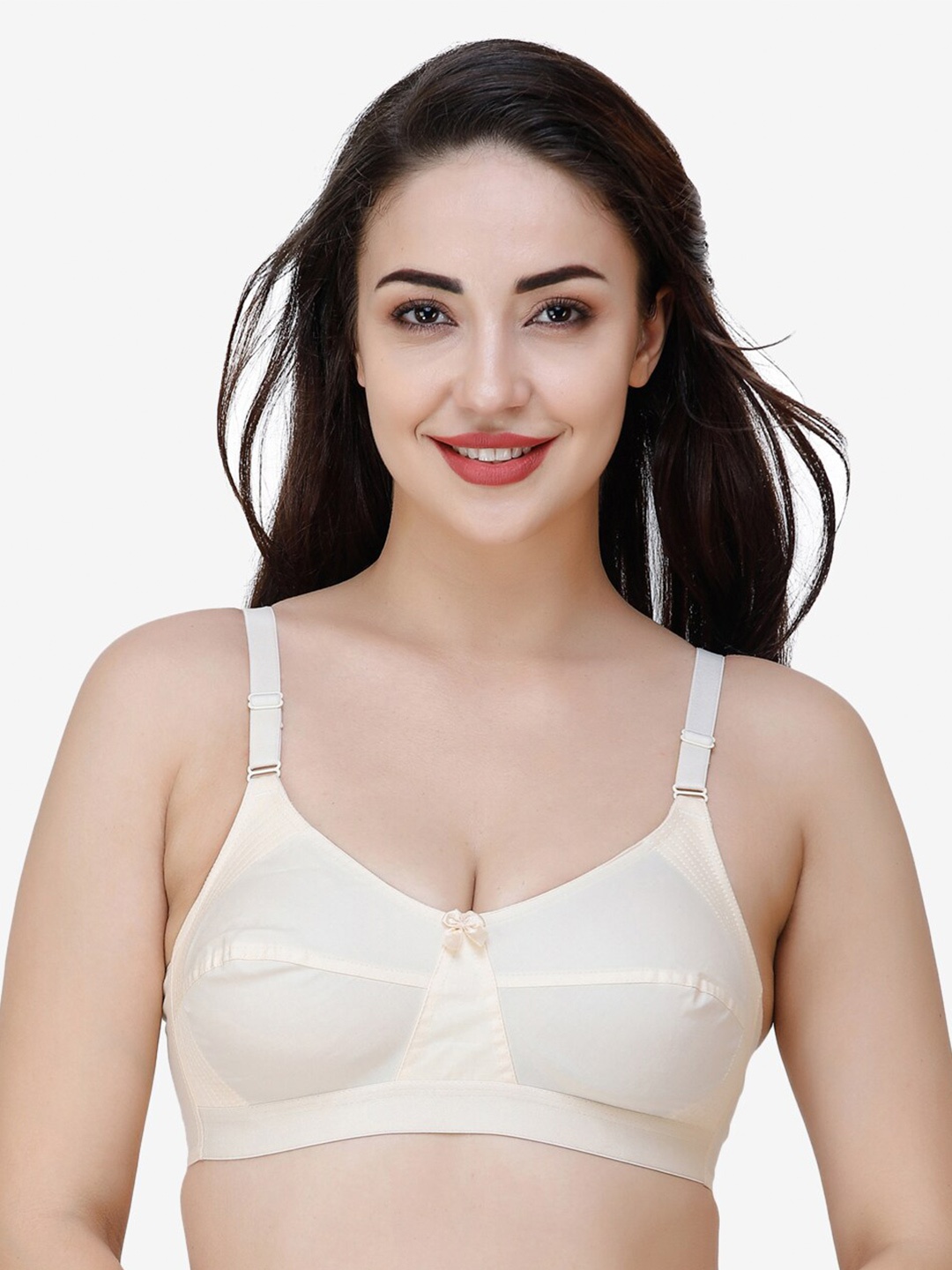 

College Girl Solid Cotton Non Padded Everyday Bra, Beige