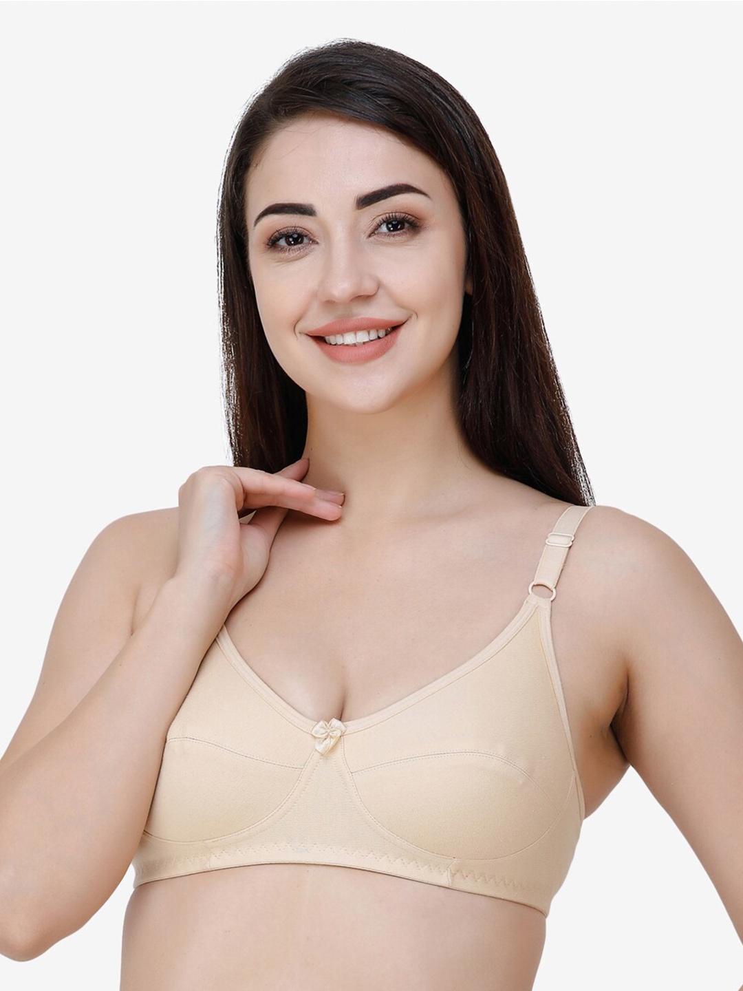 

College Girl Solid Cotton Non Padded Everyday Bra, Beige