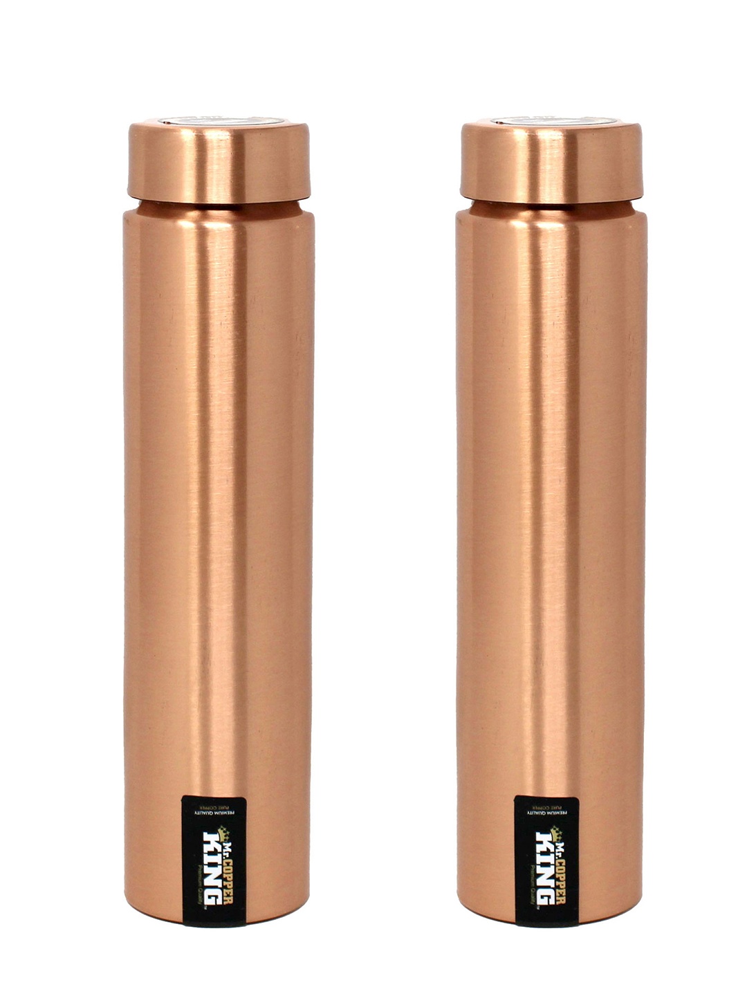 

MR. COPPER KING Brown Set Of 2 Solid Water Bottles