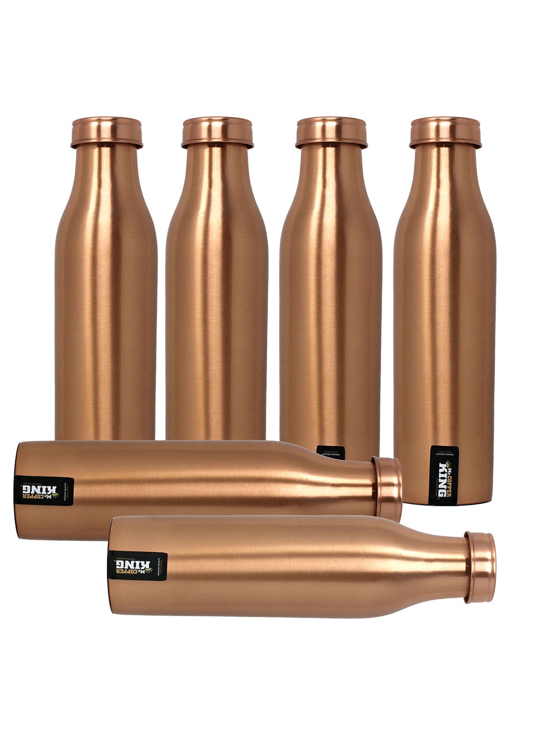 

MR. COPPER KING Brown Set Of 6 Solid Water Water Bottles