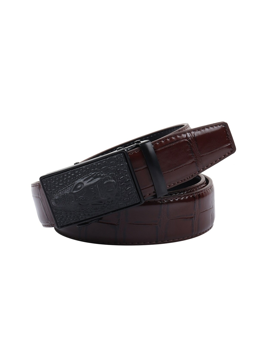 

Elite Crafts Men Brown Textured Leather Formal Belt