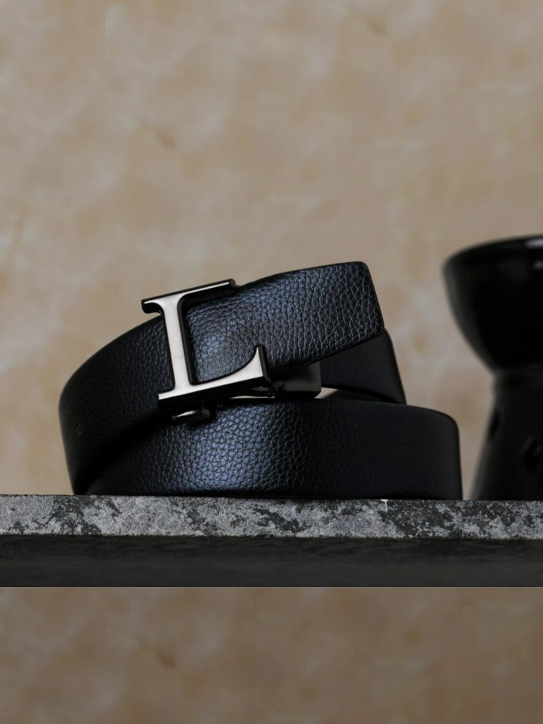 

Elite Crafts Men Leather Formal Belt, Black