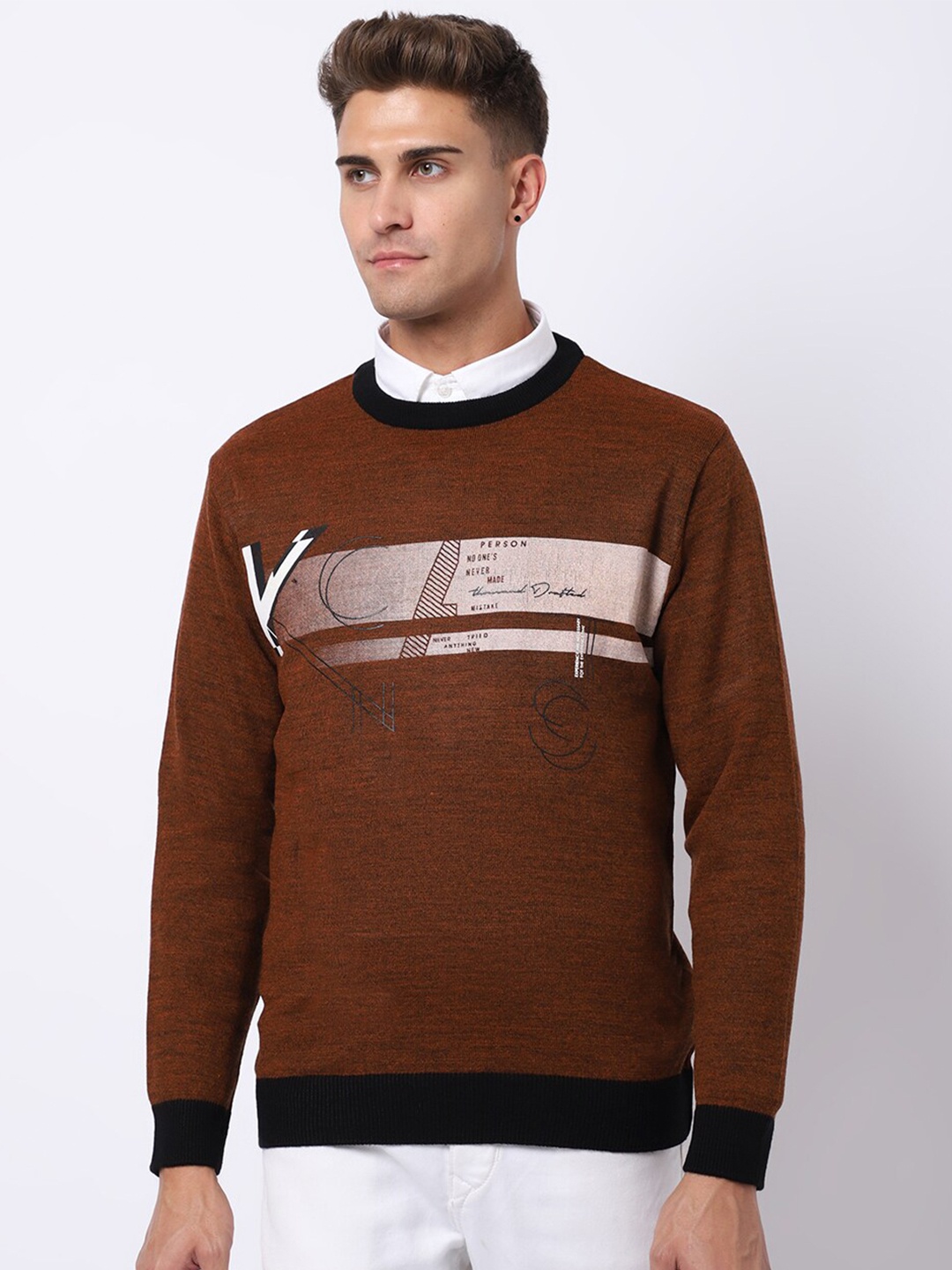

VENITIAN Men Graphic Pullover, Copper