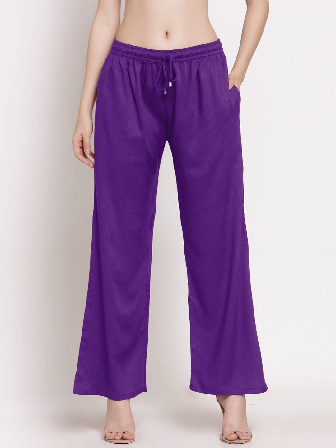 

PATRORNA Women Purple Ethnic Palazzos