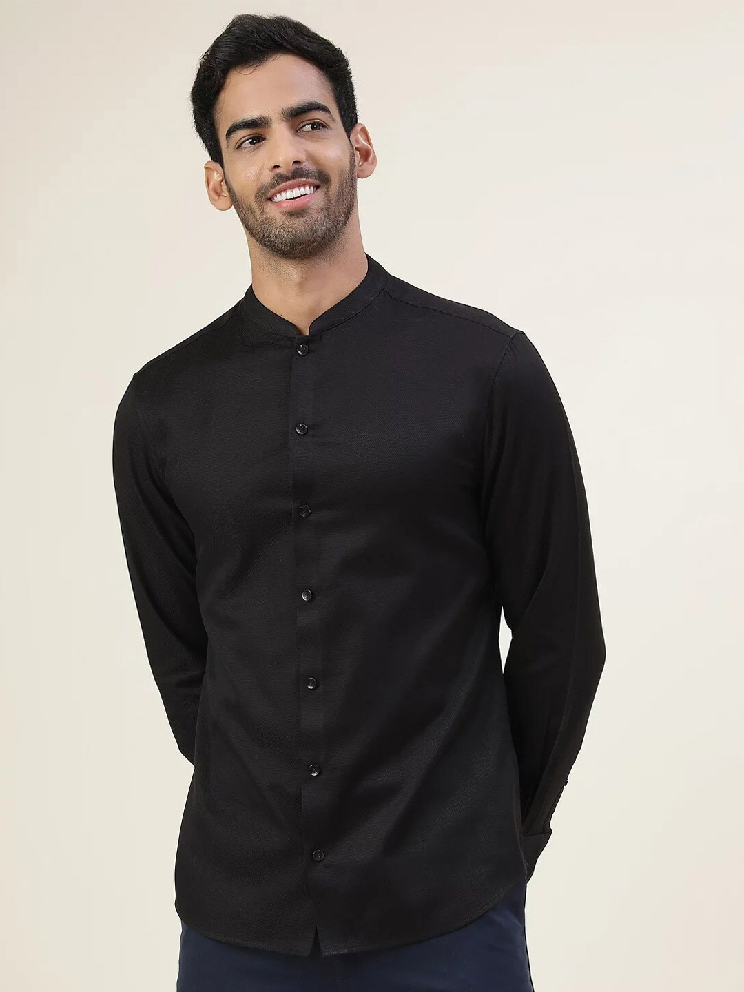 

Marks & Spencer Men Cotton Casual Shirt, Black