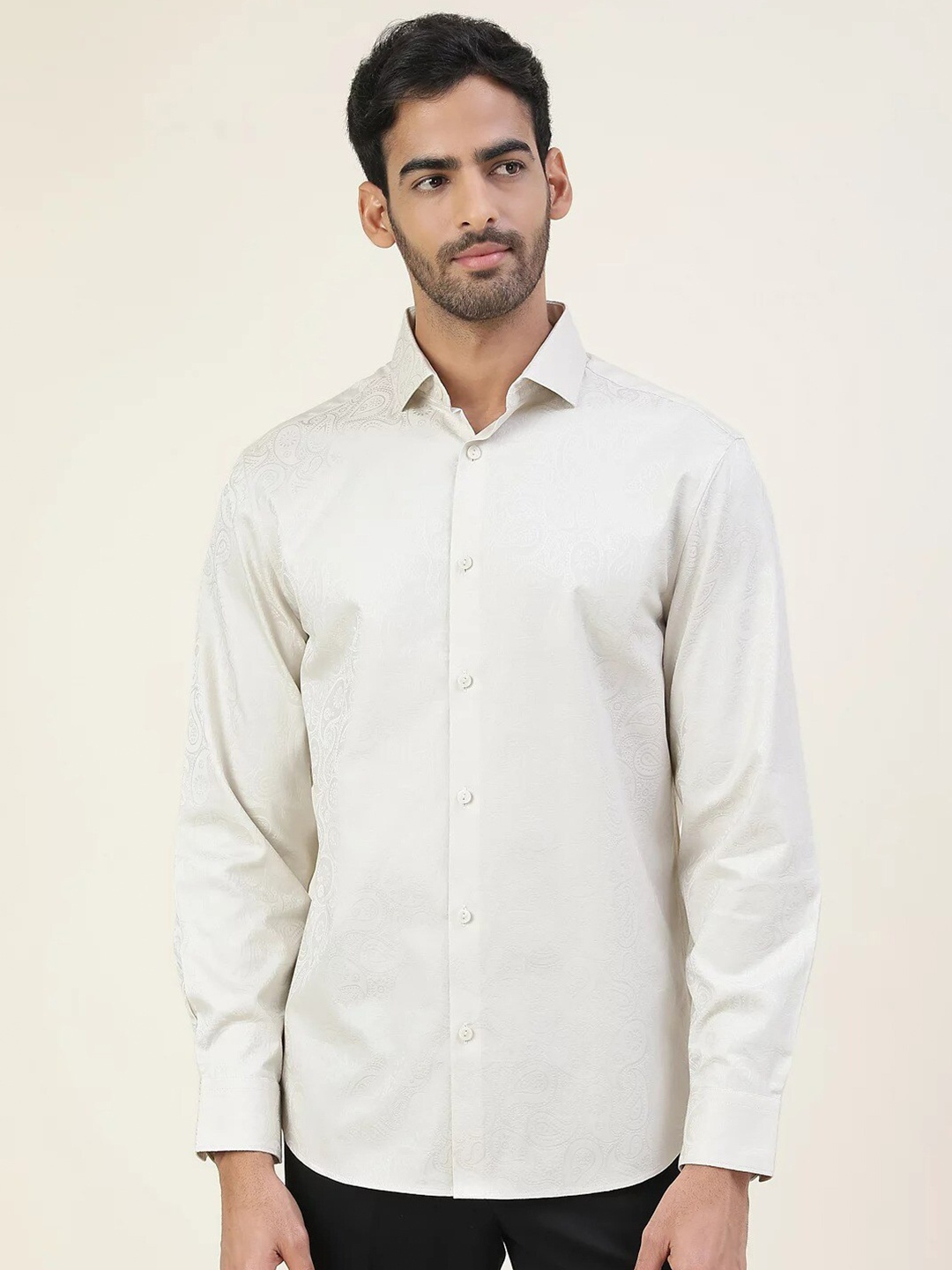 

Marks & Spencer Men Printed Cotton Casual Shirt, Beige