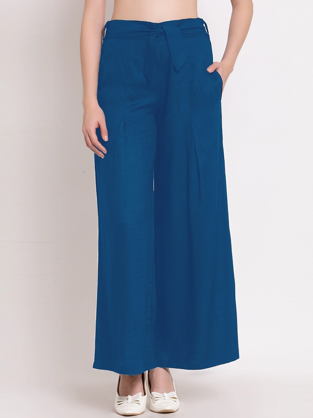 

PATRORNA Women Solid Palazzos, Blue