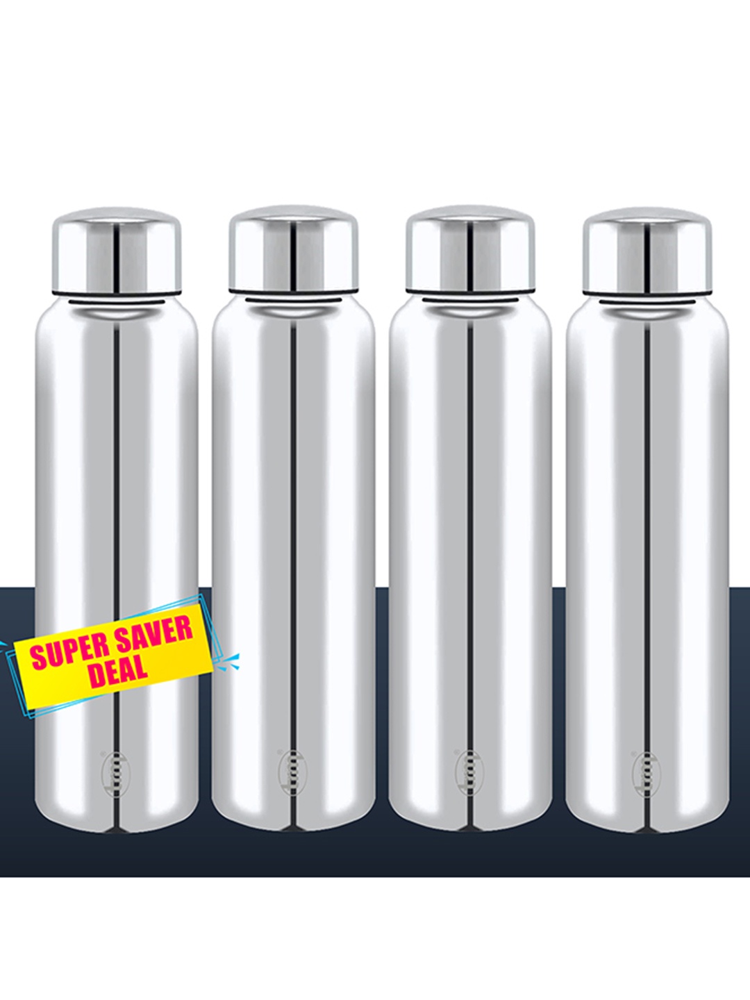 

TRM Silver Set of 4 Solid Water Bottle