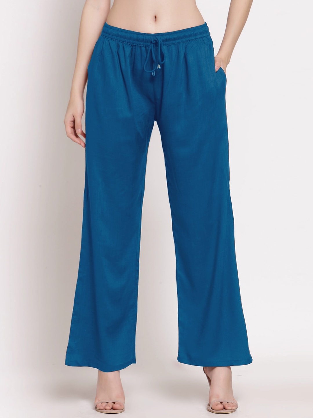 

PATRORNA Women Solid Palazzos, Blue