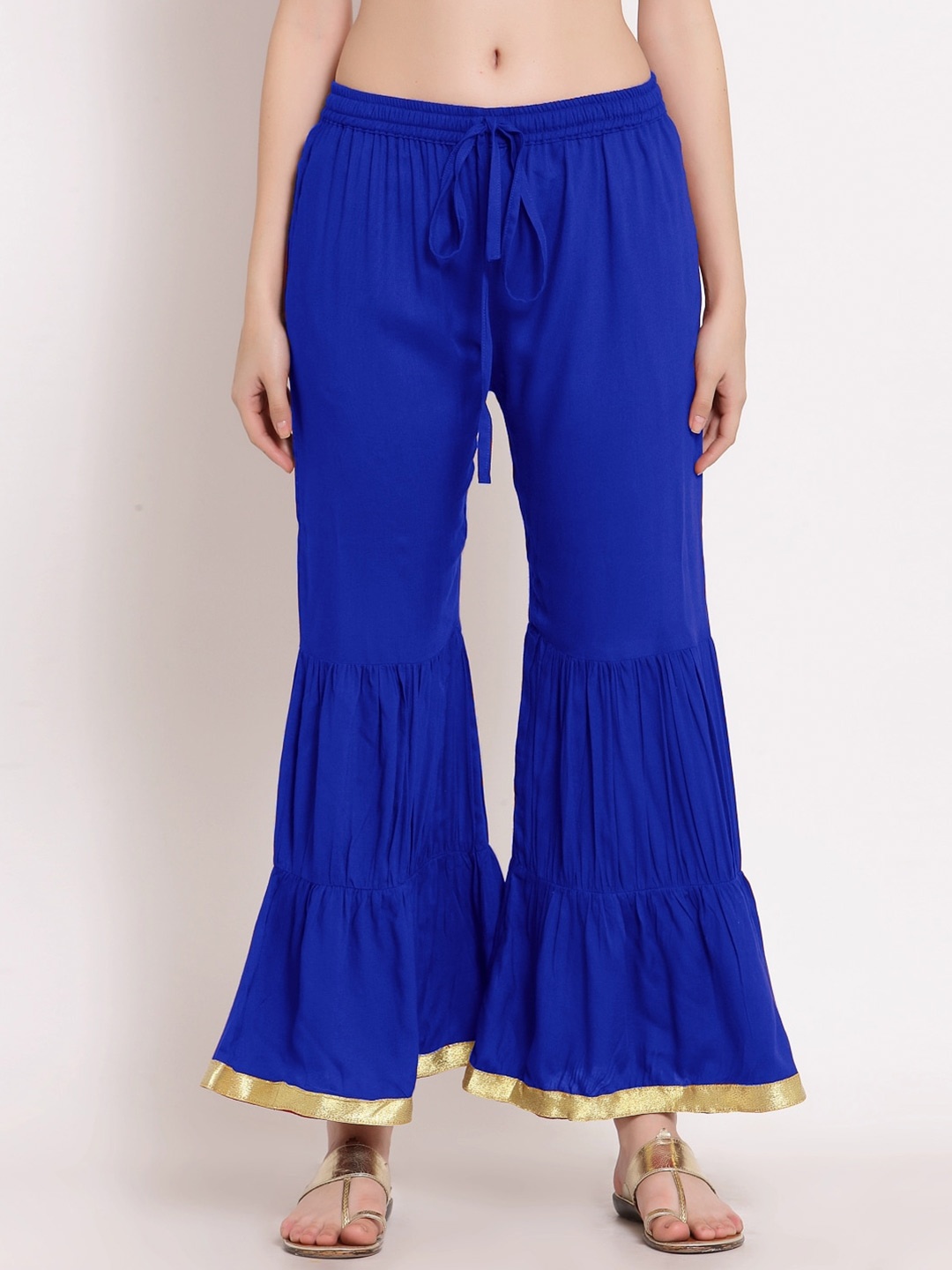 

PATRORNA Women Wide-Leg Ethnic Palazzos, Blue