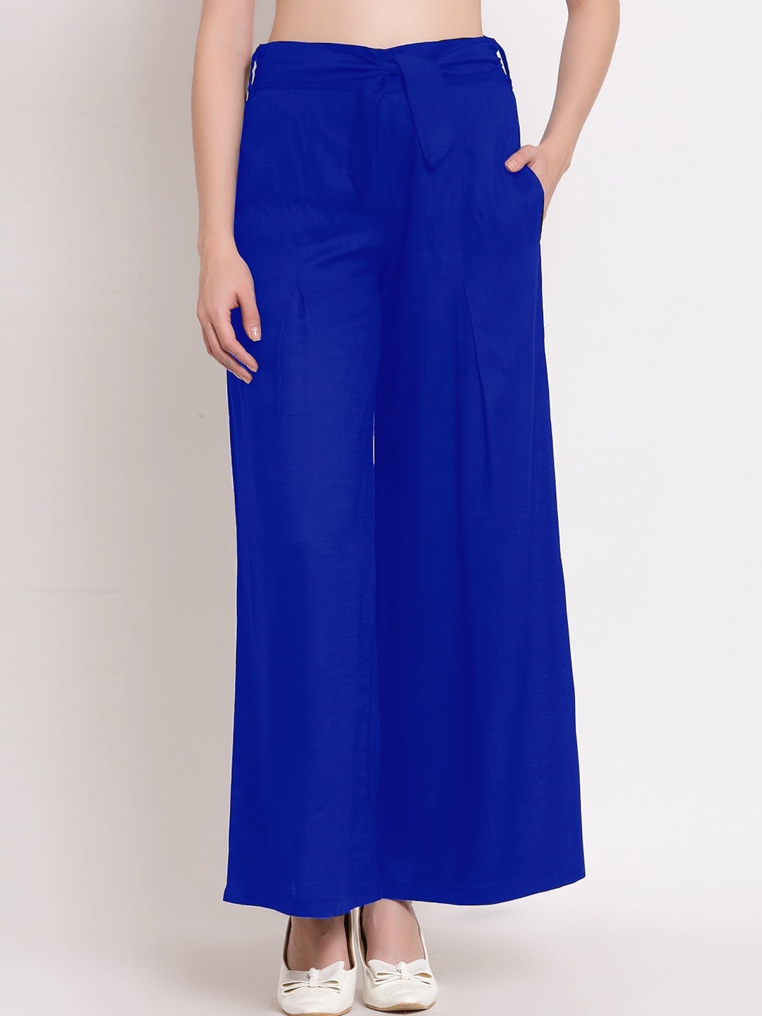 

PATRORNA Women Flared Palazzos, Blue