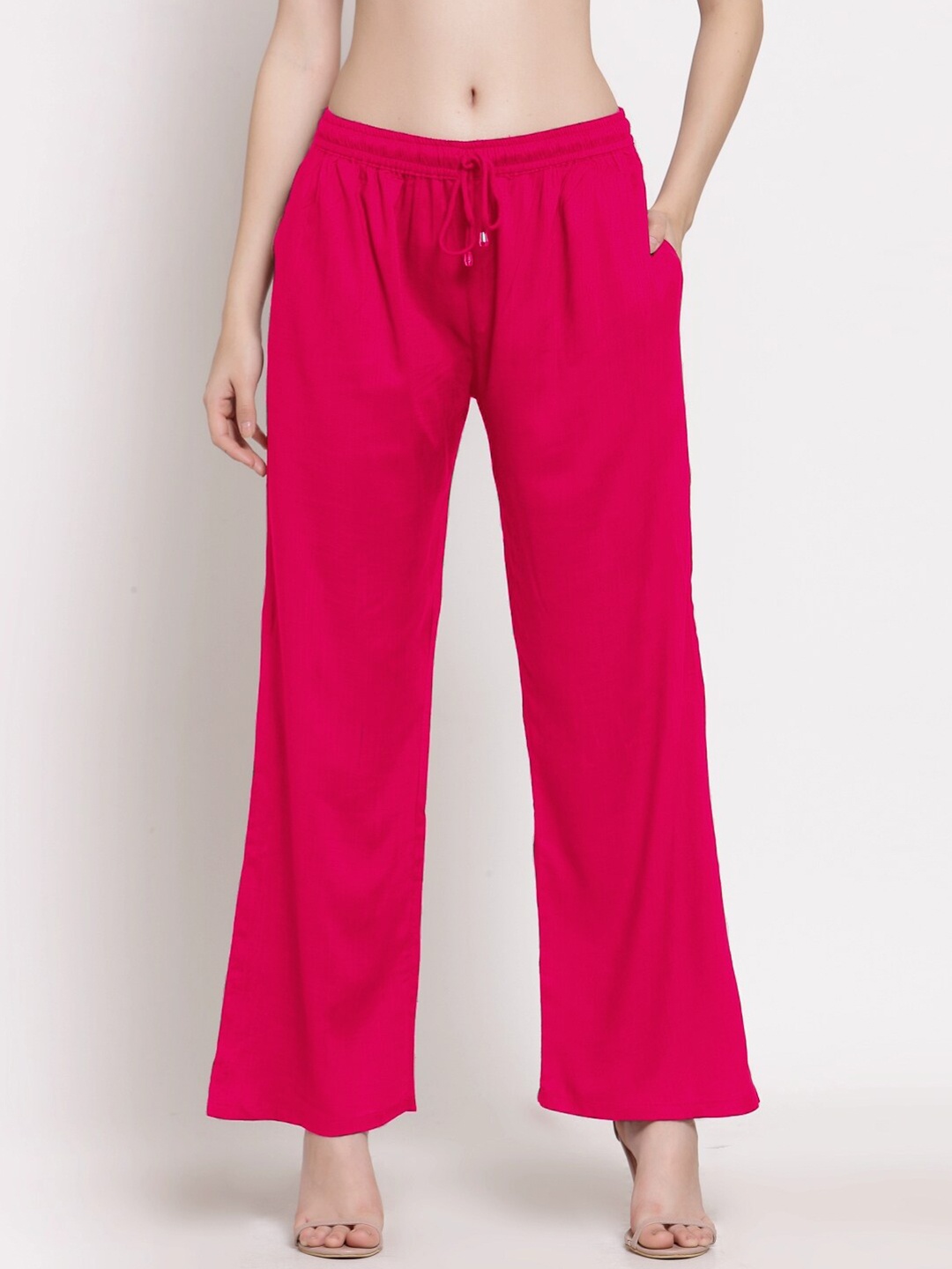 

PATRORNA Women Solid Palazzos, Pink