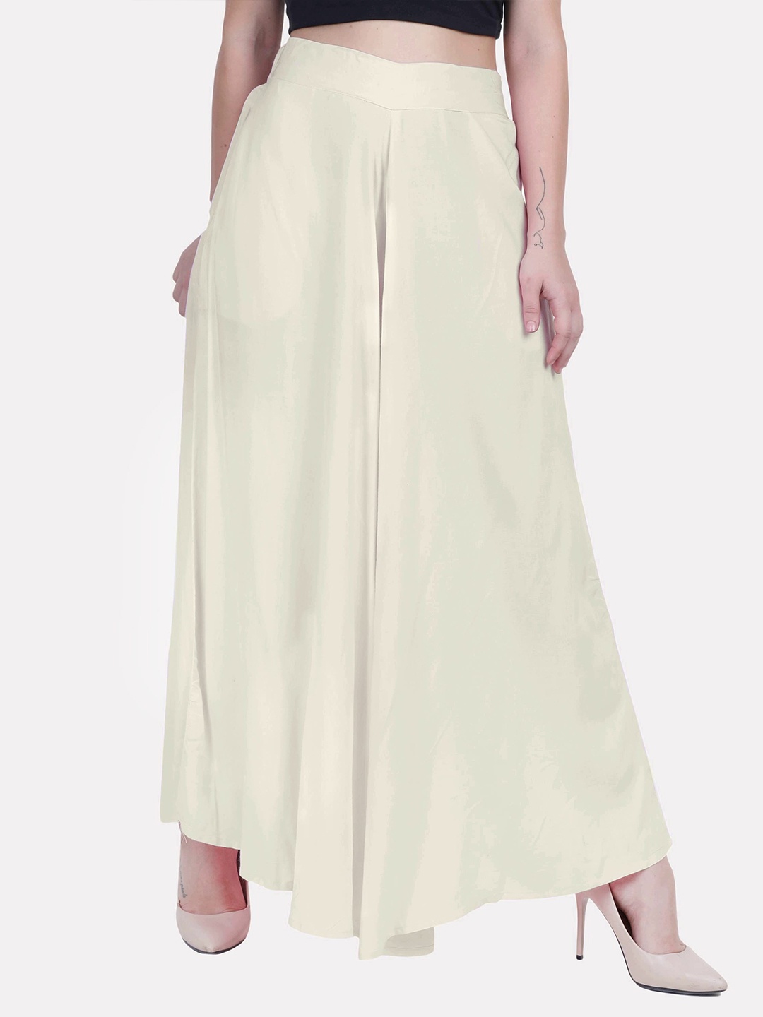 

PATRORNA Women Solid Palazzos, Off white