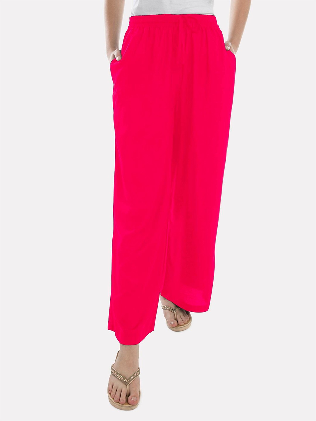 

PATRORNA Women Pink Flared Palazzos