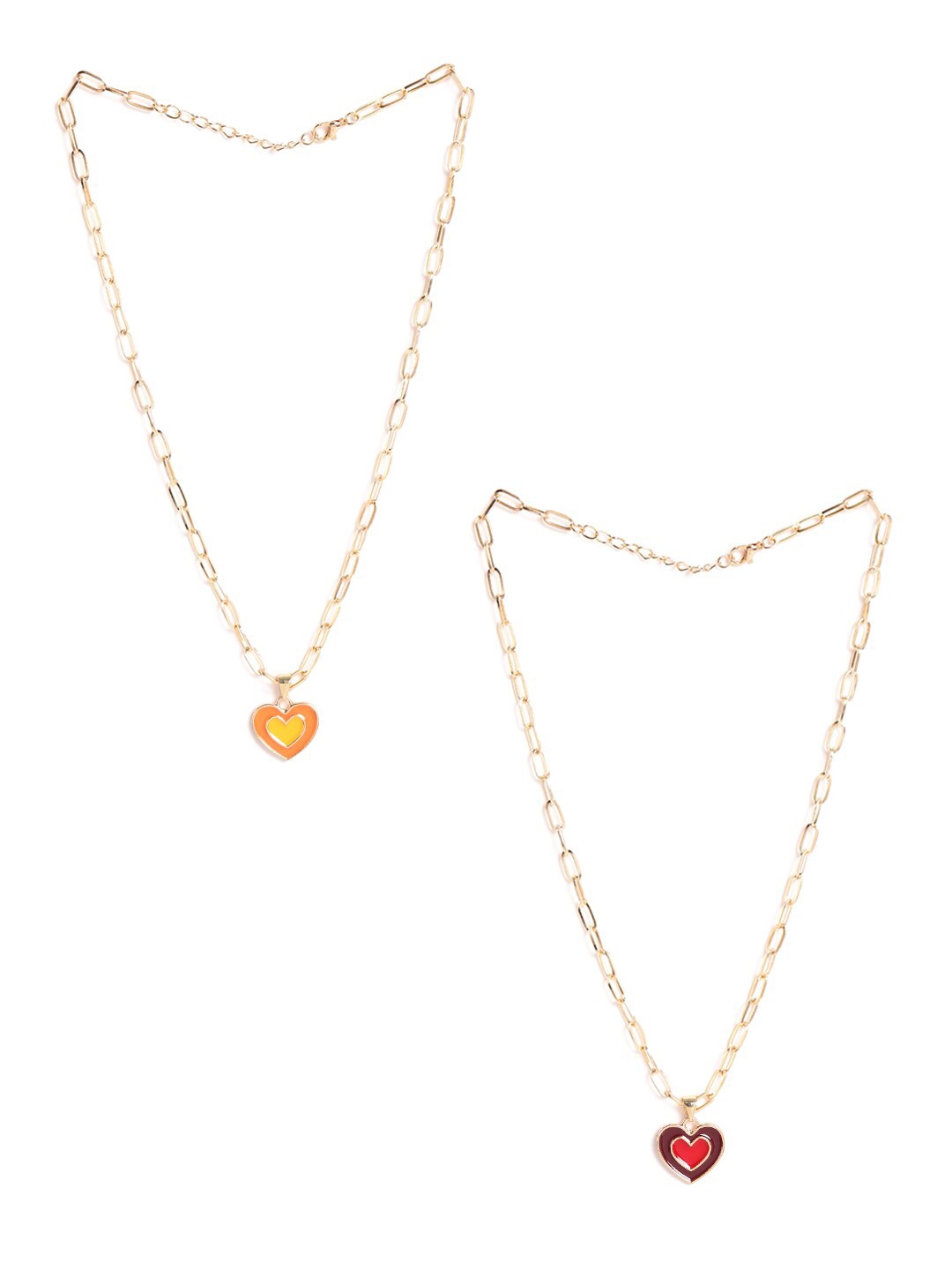 

EL REGALO Pack Of 2 Gold-Plated Necklace