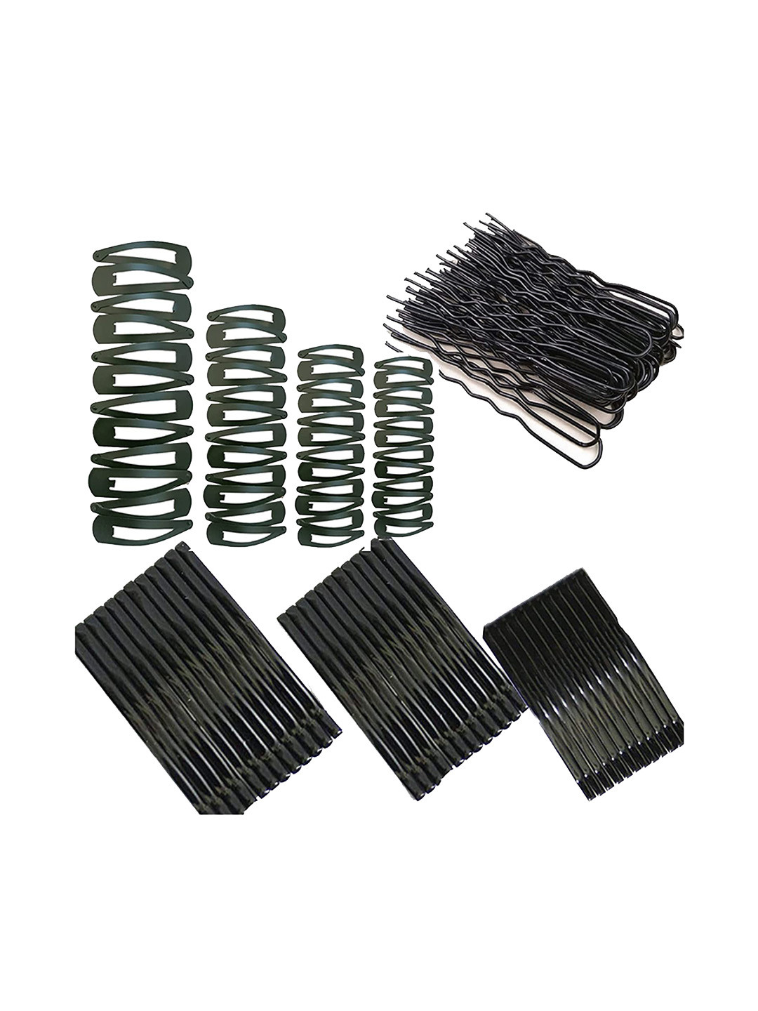 

CHANDERKASH Combo of 134 pcs Nylon & Metal Hair Accessories Set, Black