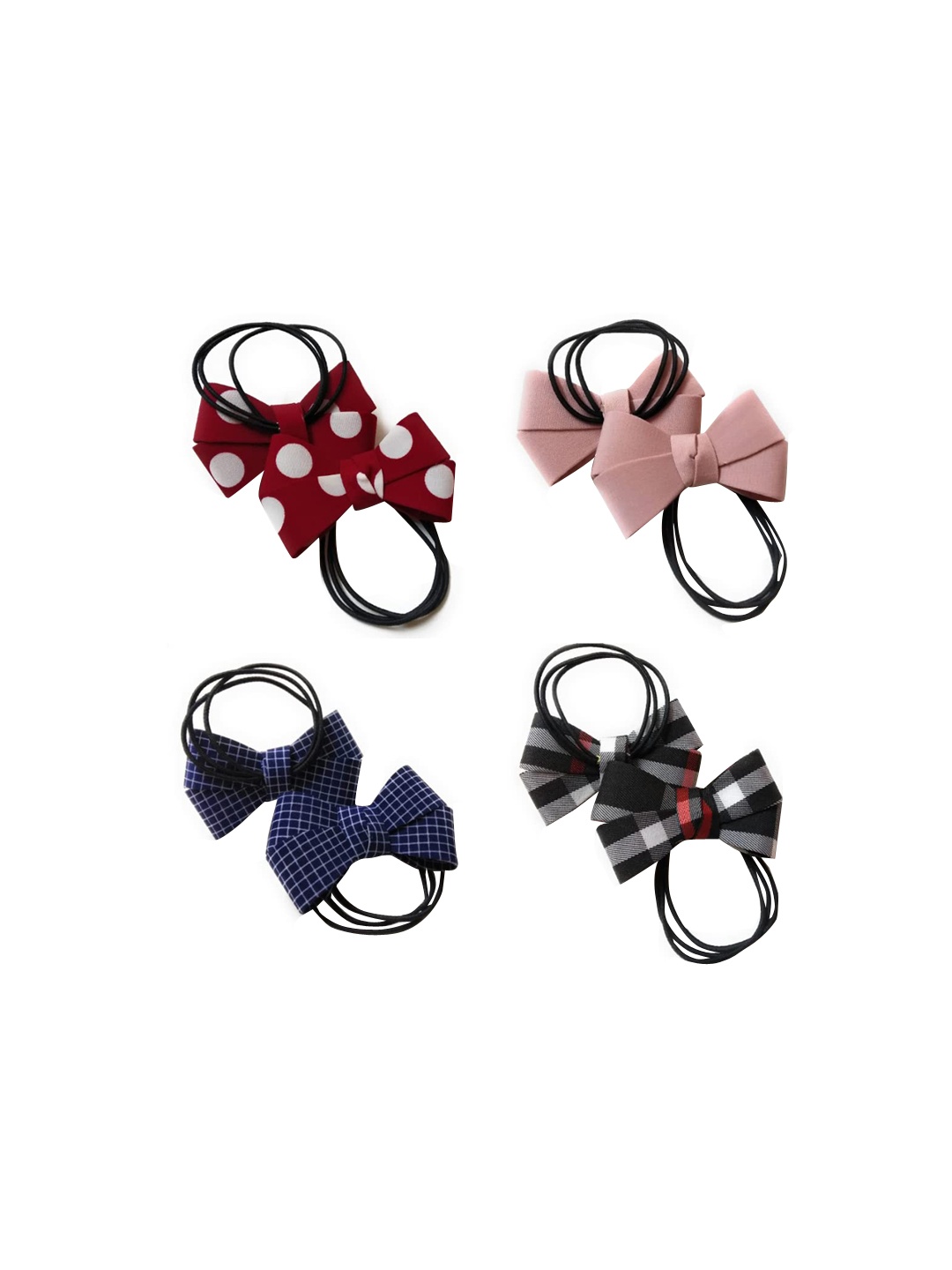 

CHANDERKASH Pack Of 4 Ribbon Bows With Rubber Band, Black