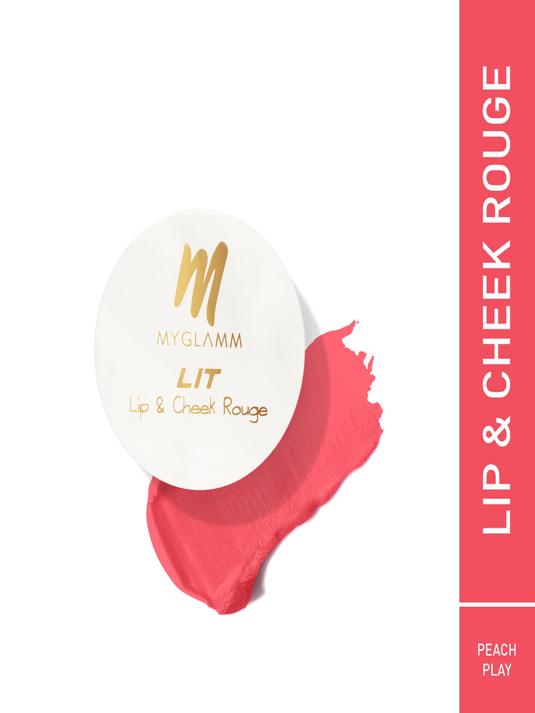 

MyGlamm LIT Lip & Cheek Rouge with Shea & Cocoa Seed Butter 10g -Peach Play, Coral