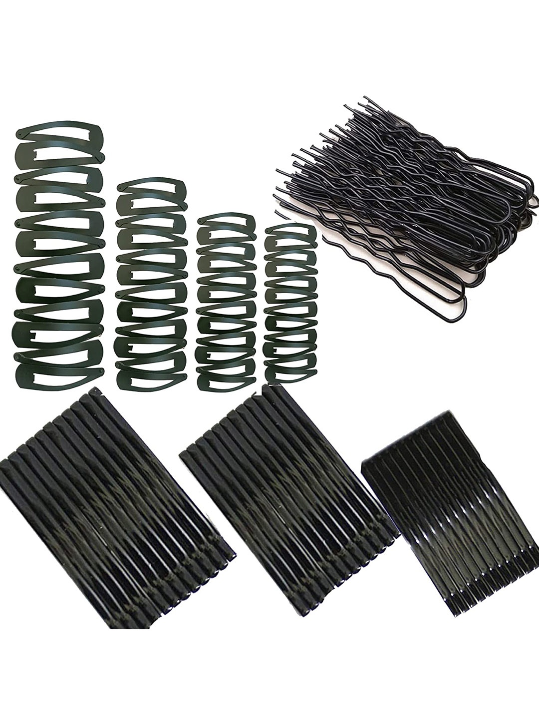 

CHRONEX Set Of 134 Metal Hair Clips, Black