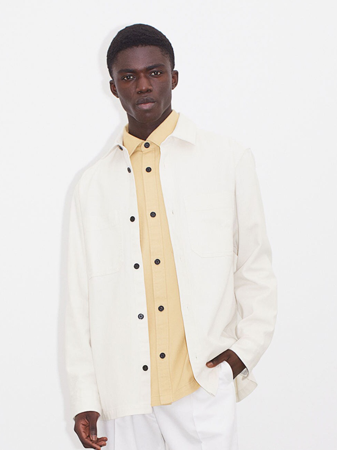 

H&M White Regular Fit Overshirt