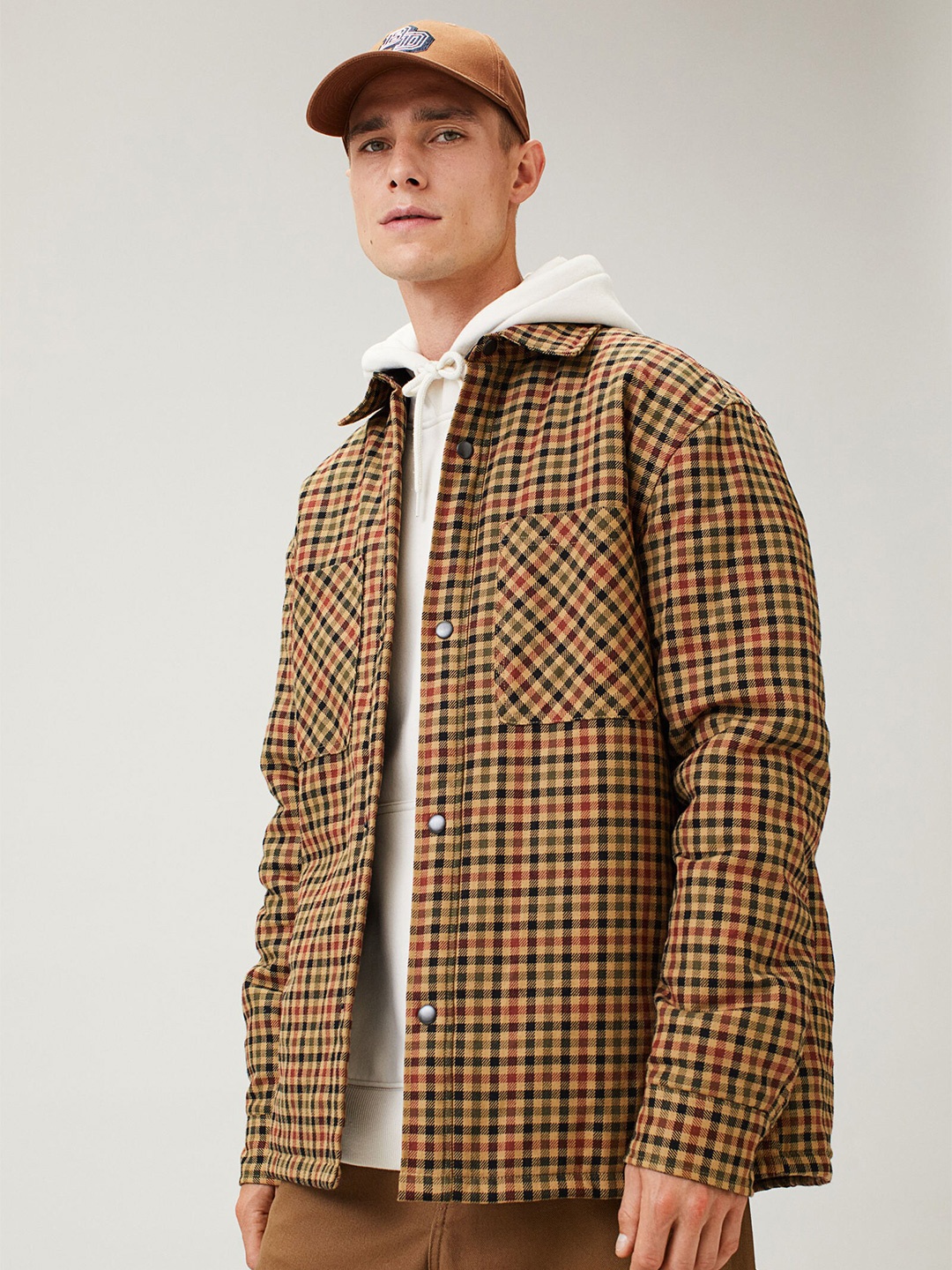 

H&M Padded Overshirt, Beige