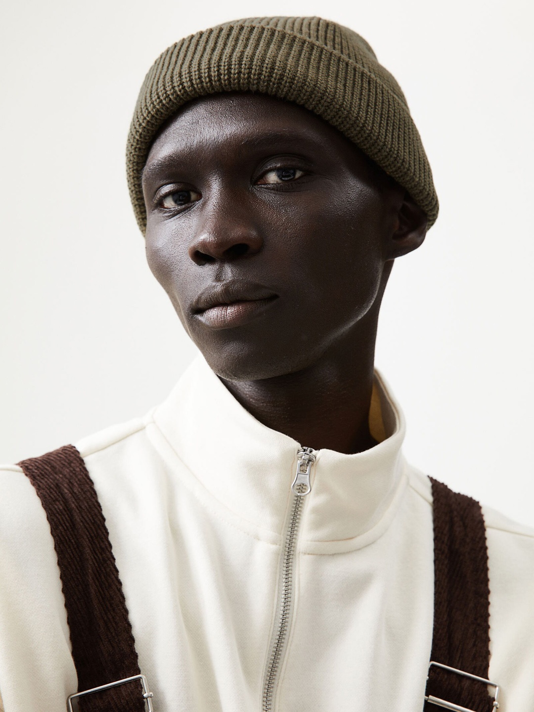 

H&M Men Solid Rib-Knit Hat, Green