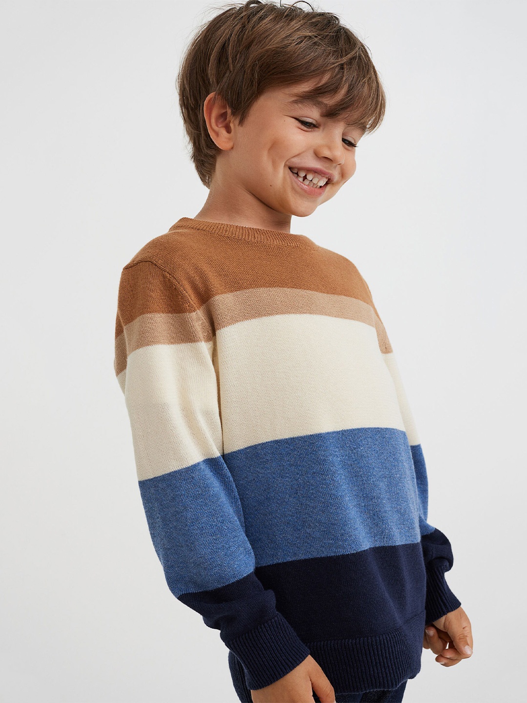 

H&M Boys Beige Jacquard-Knit Cotton Jumper