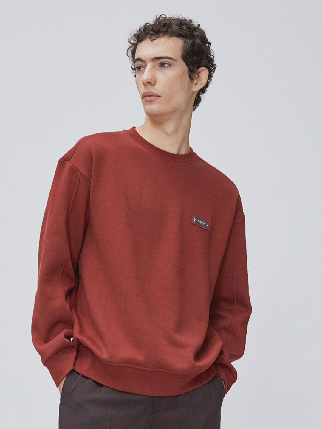

H&M Men Relaxed Fit Appliqued Sweatshirt, Red