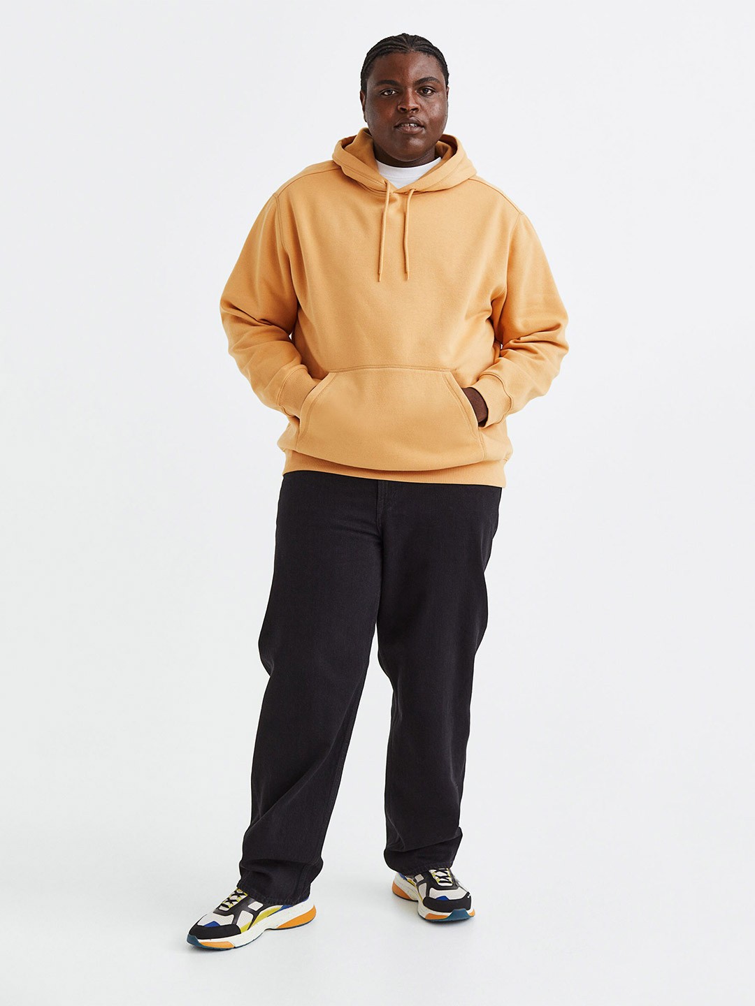 

H&M Men Relaxed Fit Hoodie, Orange