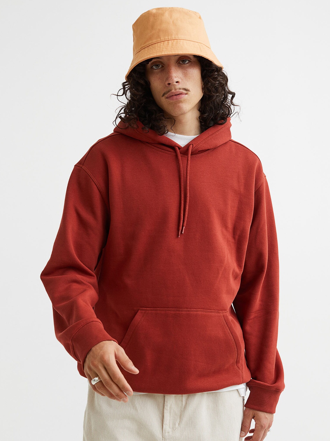 

H&M Men Relaxed Fit Hoodie, Brown