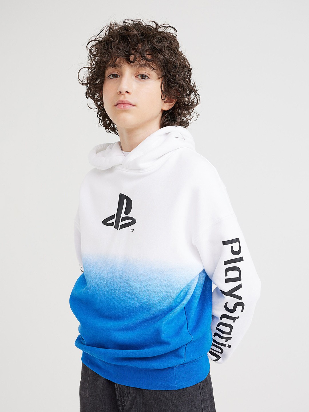 

H&M Boys Oversized Printed Hoodie, Blue