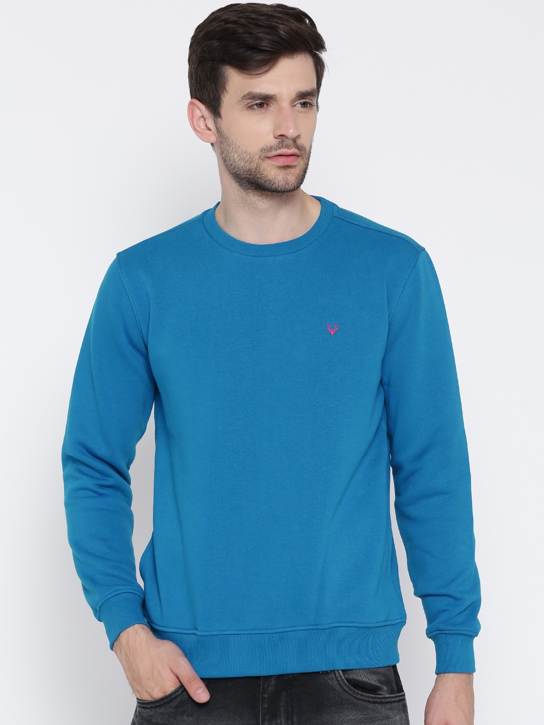 

Allen Solly Men Blue Solid Sweatshirt