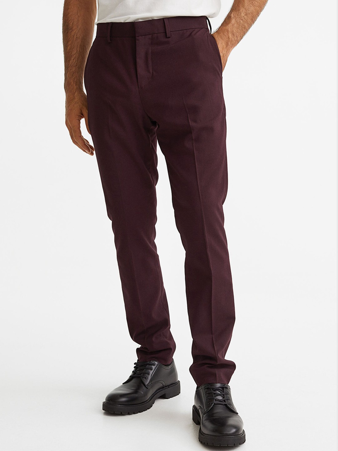 

H&M Men Suit Trousers Skinny Fit, Red