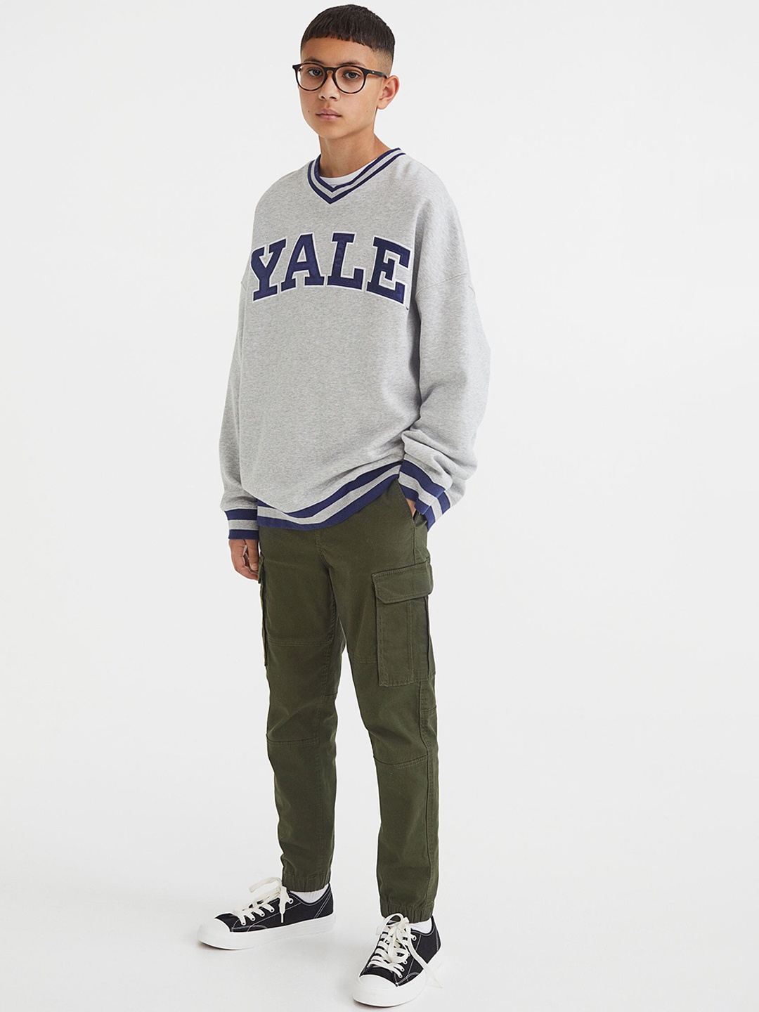 

H&M Boys Cargo Trousers, Green