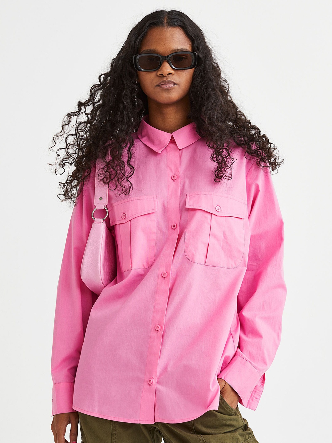 

H&M Women Poplin Shirt, Pink