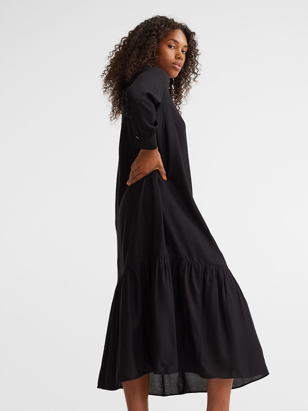 

H&M Patterned Shirt Dress, Black